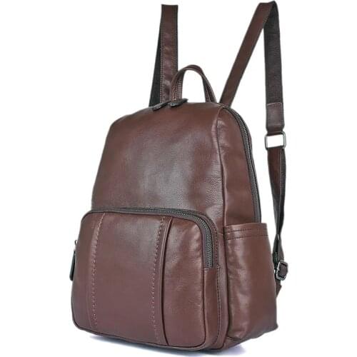 Natural Cowskin 100% Genuine Leather Mens Backpack Fashion Large Capacity Shoolbag For Boy Leather Laptop Backpack Bag