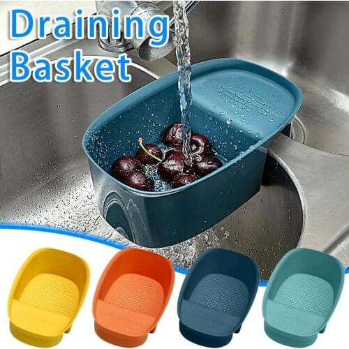 Kitchen Sink Strainer Drain Fruit Vegetable Drainer Basket Suction Cup Sponge Rack Storage Kitchen Tools Sink Filter Shelf