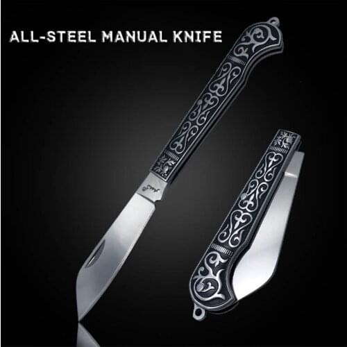 All-steel Manual Folding Knife Portable EDC Tool Pocket Folder Knifves Outdoor CampingTactical Rescue Tools Hunting Knife