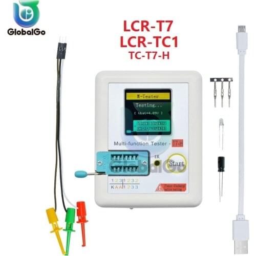 TC-T7-H TCR-T7 LCR-TC LCD Color Display Graphic PNP NPN ESR Transistor Tester Multimeter Diode Triode Capacitance Meter Resistor