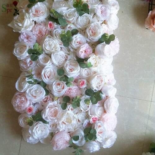 SPR light pink 3D higher wedding flower wall stage backdrop decorative wholesale artificial flower table centerpiece