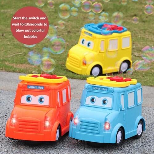 Bubble Machine Bus Automatic Bubble Blower Hildrens Electric Outdoor Toy With Bubble Liquid Car Toy Wedding Supplies Kids Gifts