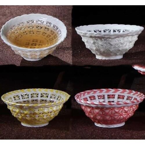 High-end personal single cup teacup Ceramic woven tea cup exquisite handmade tea master cup porcelain tea bowl