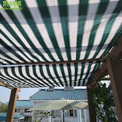 2 X 1.8 M/PCS Green and white stripes Sun Shade Net Garden Net used for Balcony shading and protecting privacy