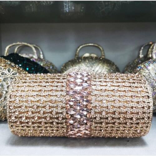 Female Elegant Women Colorful Diamond Box Clutch Evening Minaudiere Bags Formal Dinner Handbags and Purses Bridal Crystal Bag