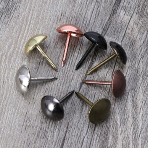 100pcs Antique Brass Upholstery Nails Upholstery Wooden Box Gift Case Furniture Sofa Decorative Tacks Pushpins Hardware Decor