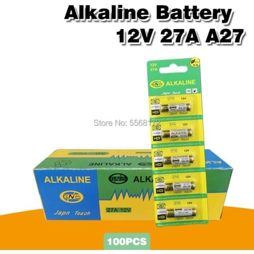 100pcs 12V 27A A27 Alarm-Remote Dry Alkaline Battery Cells 27AE 27MN High Capacity Car Remote Toys Calculator DoorBell
