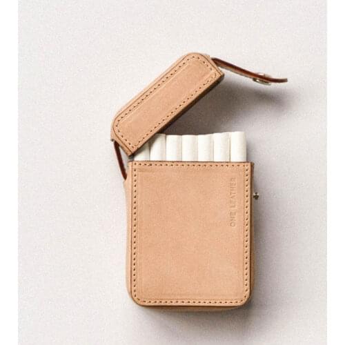 Holds 20pcs Leather Cigarette Case 2 in 1 Set Haute Portable Smoking Small Gadget Accessories custom Personality Gifts