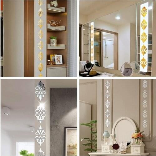 10pcs/set 3D DIY Geometric Pattern Acrylic Mirror Effect Sticker Wall Sticker Mirror Surface Wall Stickers Home Wall Decoration