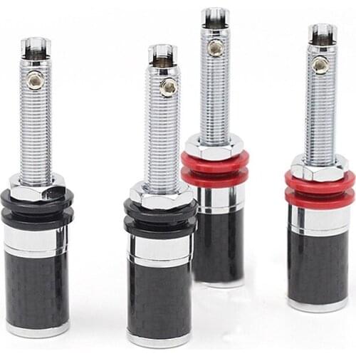 4PCS Carbon Fiber Rhodium Plated Speaker Terminal Binding Post, speaker cable connector socket