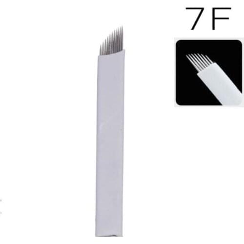 500pcs Permanent makeup needle blades 7 needles white colors needle blade microblading needle eyebrow tattoo blade
