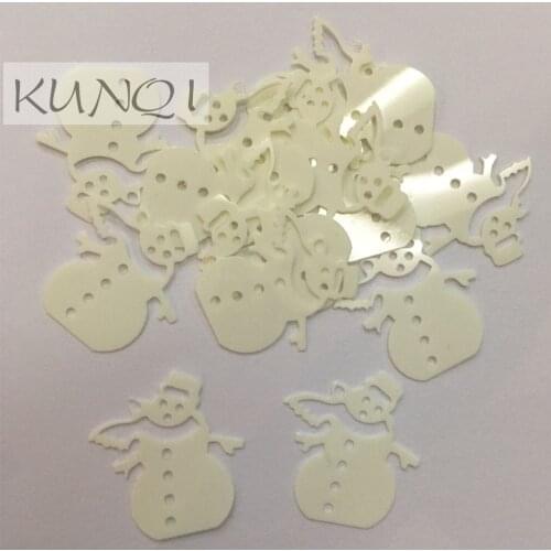 600Pcs/1000pcs/lot 18*20mm Snowman Loose Paillette Sequins Beautiful Crafts for Sewing/Webbing Diy Accessory Kids DIY Cream