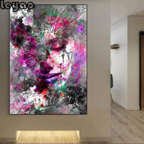 Abstract Girl Wall Paintings Diamond Painting Full Square Round Drill 5D Diy Diamond Embroidery Fashion Sexy Lady Diamond Mosaic