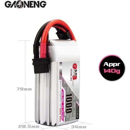 Gaoneng GNB 4S 1000mAh 14.8V 120C/240C Lipo Battery with XT30 XT60 Plug for FPV Racing Drone Quadcopter Helicopter RC Parts