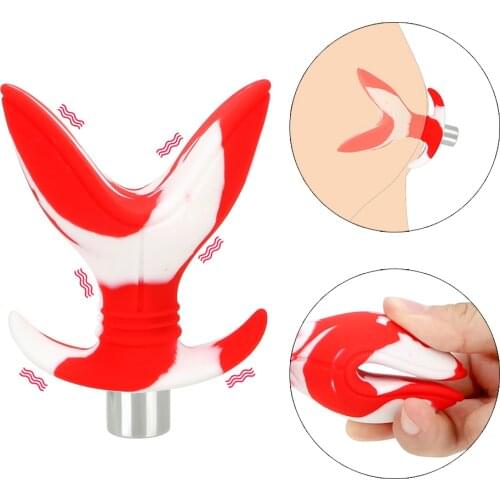 10 Speed Flower Anal Dilator Anal Plug Sex Toys for Women Men Gay Butt Plug Vibrator Opening Anus Expander Soft Silicone