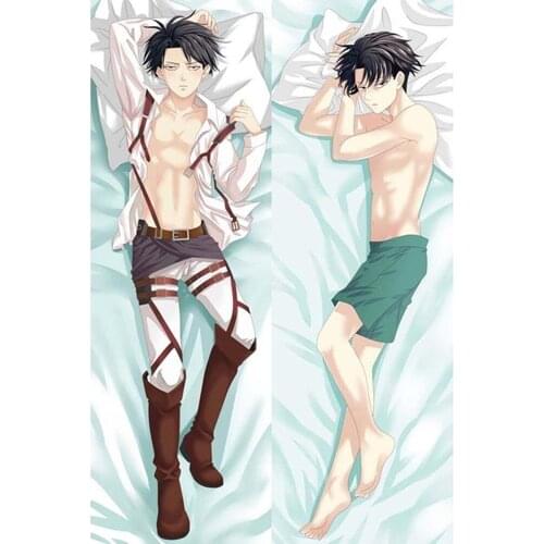 BL Male Japanese New Anime Attack on Titan Rival AckermanThrow Otaku Dakimakura Gifts Bedding Hugging Body Pillow Case 150x50 CM