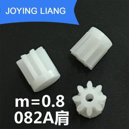 82A 0.8M Shoulder Pinion Modulus 0.8 Plastic Gears 8 Teeth for 2mm Tight Motor Shaft Toy Accessories 5000pcs/bag