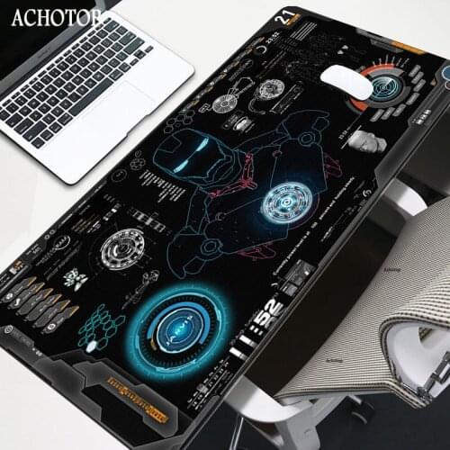 Iron Man Large Mouse Pad Persian Carpet Laptop Pc Gamer Keyboard Mat XXL Mousepad Edge White Tassel Rubber Table Mat Cool Anime