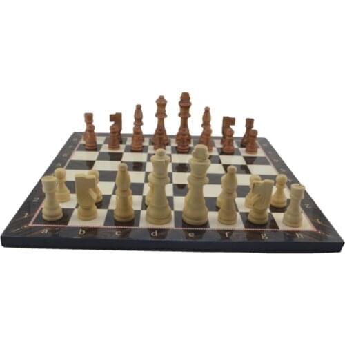 Wooden Chess set And Walnut Patterned Board Big size (37x37 Cm.) High Quality Elite Product