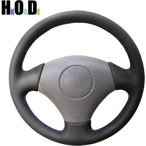 DIY Hand-stitched Black Artificial Leather Steering Wheel Covers Wrap for Toyota Vios Corolla 2000-2004 Mark 2 for Lexus GS43