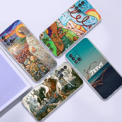 Soft TPU Case For Samsung Galaxy A51 A21s A52 A71 A12 A31 A41 A32 A02s M31 A11 A72 Clear Phone Cover Christianity God Jesus Capa