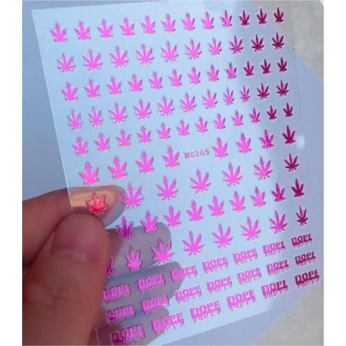 Pack of 10 pieces of new years new color leaf nail stickers design decorative accessories nail stickers