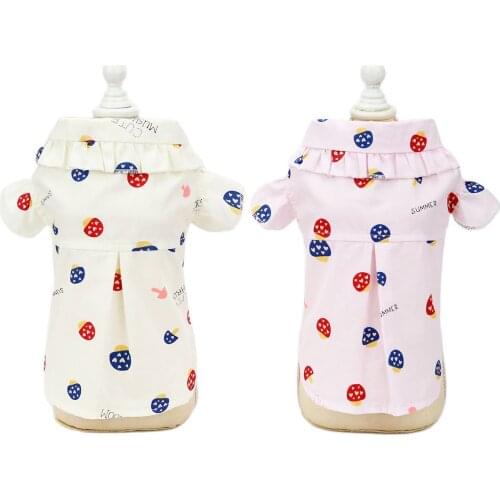 New Dog Cat Shirt Mushroom Design Pet Puppy Spring/Summer Clothes Apparel 5 Sizes 2 Colours