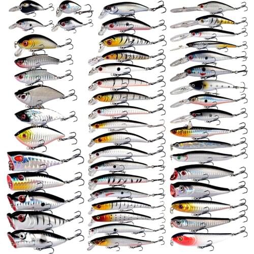 New 39pcs/Lot Fishing Lures Set Mixed 39 Varisized Fishing Tackle Model Artificial Make Quality Professional Hard Bait Wholesale