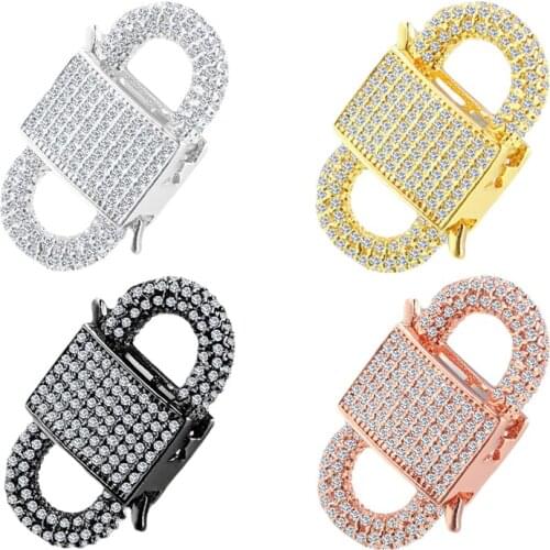DIY Pendant Carabiner Supplies For Sewing Fastener Jewelry Making Screw Lock Necklace Micro Pave zircon Carabiner Connector