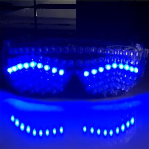 Programmable Blue Light Led Glasses Flashing Led Luminous Halloween Party Glasses Eyewear For Event Supplies DJ Club Stage Show