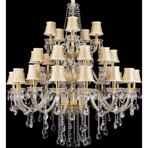 Transparent crystal chandeliers compound buildings staircases large crystal candles chandelier hotel crystal lamp large