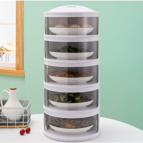 Dustproof Fly-Proof And Odor-Proof Cover Heat Preservation Kitchen Leftover Storage Box Transparent Stackable Food Preservation