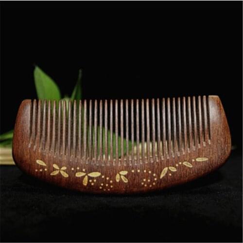 Health Care Wooden Comb Anti-static Massage Natural Green Sandalwood Comb Professional Handmade Hair Brush Wedding/Birthday Gift