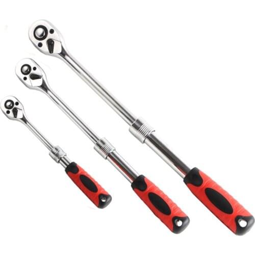 Adjustable Flexible Ratchet Wrench 1/4" 3/8" 1/2" Allen Key Length 72 Teeth Cr-V Ratchet Spanner Wrench Hand Tools