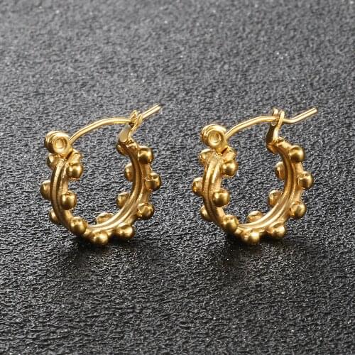 Luxury Charm Hoop Earrings With Mini Balls For Women Men Jewelry Womens High Quality Stainless Steel Small Earrings Party Gifts