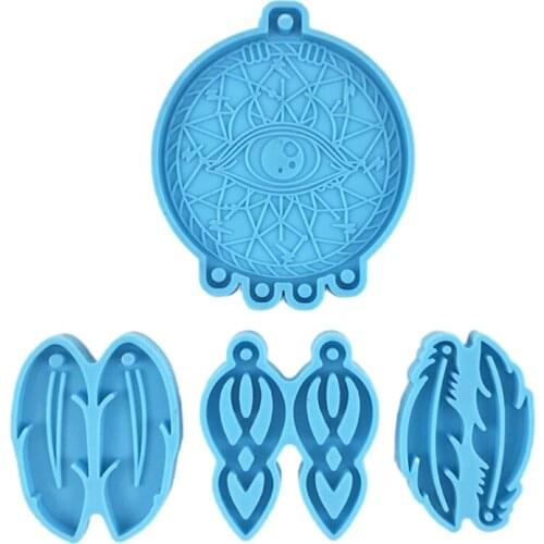 U90E Dream Catcher Feather Silicone Mould Keychain Pendant Jewelry DIY Crafting