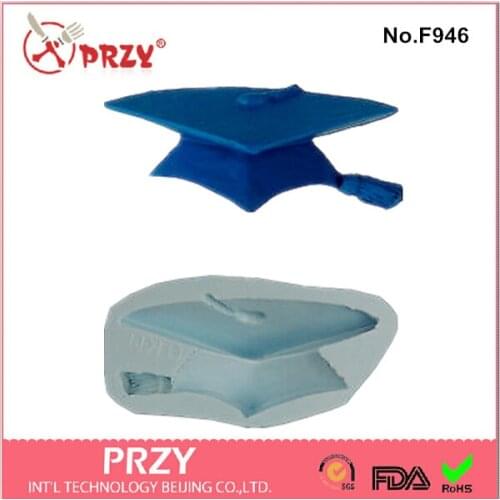 Cute Bachelor Cap Hot Sale Chocolate Silicone Mold Fondant Cake Decoration Mold Soap Mold Hat Aroma Stone Moulds Silicone Rubber