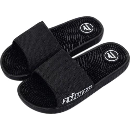 Women Summer Solid Massage Slippers Lightweight Non-slip Bathroom Slides Leisure Outdoor Slippers Comfortable Couple Flip Flops
