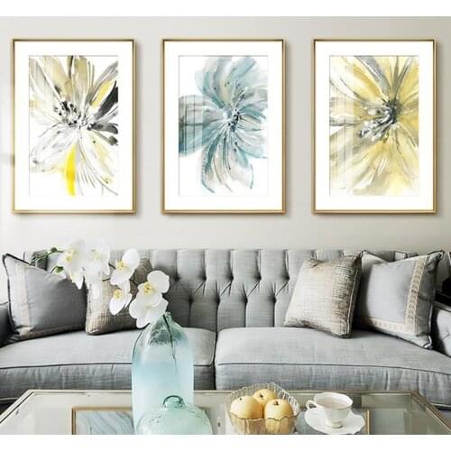 Modern Abstract Painting Flowers Picture Nordic Canvas Prints On The Wall Decoration for Home Room Frameless Wall Art