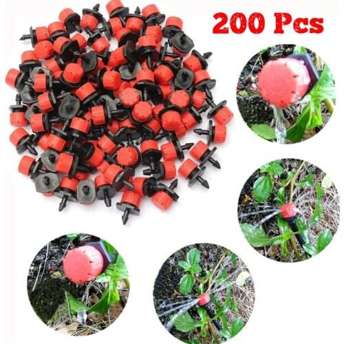 200 Pcs Adjustable Irrigation Sprinkler Drip Micro Irrigation System Drip Adjustable Emitters Adjustable Dripper Garden Supplies