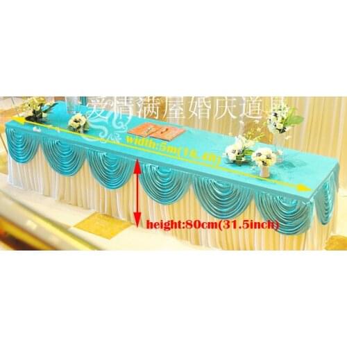 Wedding Tablecloth Guest Tablecloth With Skirt Clips For Wedding luxury Wedding suppiles ice silk table skirt