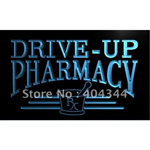 LK940- Drive Up Pharmacy RX Drug Stores LED Neon Light Sign home decor crafts