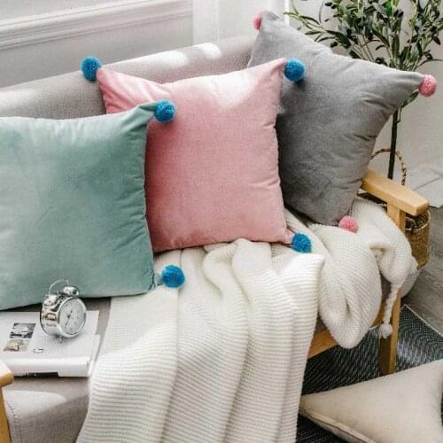 Nordic Style Velvet Cushions Solid Color Blue Coffee Green Cushion Decorative Pillows Home Decor Sofa Throw Pillow