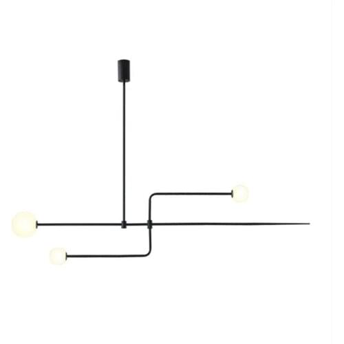 Vintage Loft Simple Gold/Black Iron Line Pendant Light for Foyer Dining Room Bar Deco Iron Glass Suspension 1840