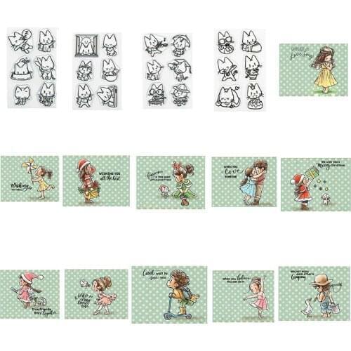 Cutting Die And Stamp Sentence Sentiment Cartoon Character Couples Christmas Cat Embossed Paper Card For DIY Scrapbook 2021 New