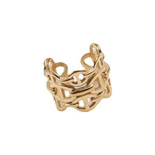 Stainless Steel Pig Nose Ring Electroplating Gold Multilayer Minimalist Gift For Women Gothic Accessories Aesthetic Jewelry