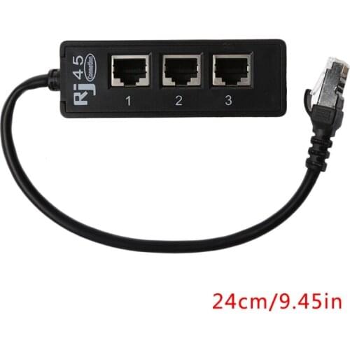 1 Set LAN Ethernet Network RJ45 1 Male To 3 Female Connector Splitter Adapter Cable High Quality New