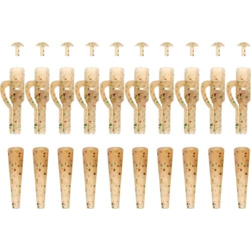 10 sets Carp Fishing Safety Lead Clips with Tail Rubbers Hair Rigs Terminal Tackle for Carp Fishing Accessories Fishing Tools