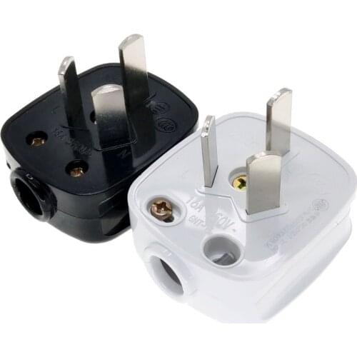 16Amp China 3 Flat Pin Male Main Power Plug RIY Rewireable Socket AC100~250V 16A