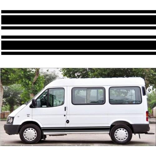 2PCS Racing Car Door Waist Line Side Stripes Decorative Stickers For Toyota Hiace Auto Body Decor Vinyl Film Decals Accessories